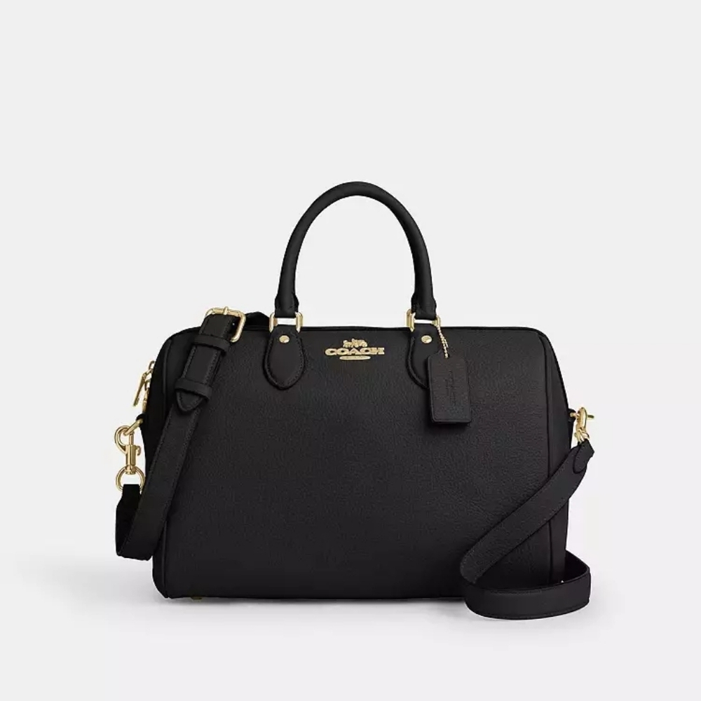 New! Rowan Large Satchel Bag In Gold/Black 🖤